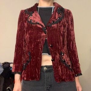 y2k vintage goth glam vampire velvet blazer
